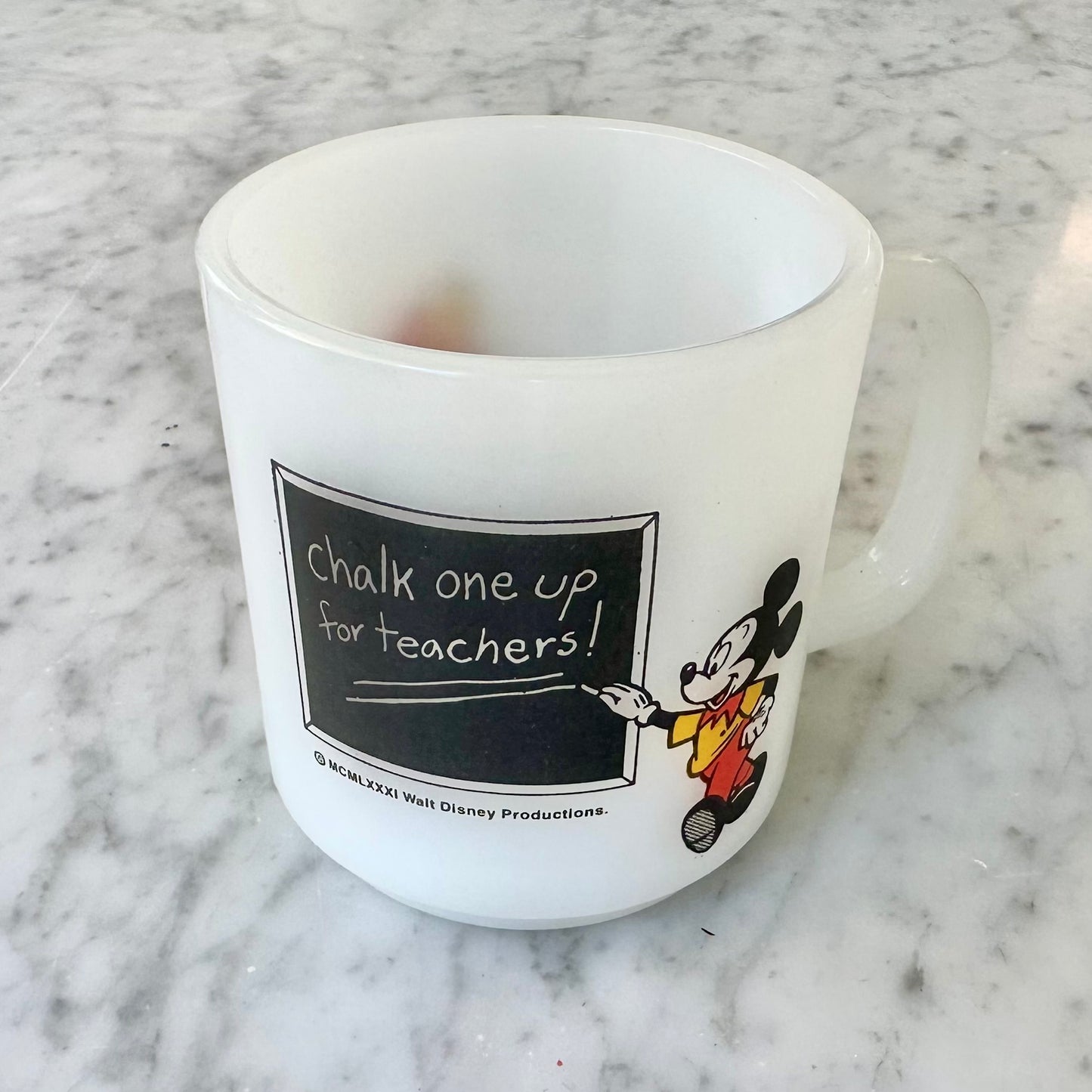 1981 Mickey Mouse Milk Glass