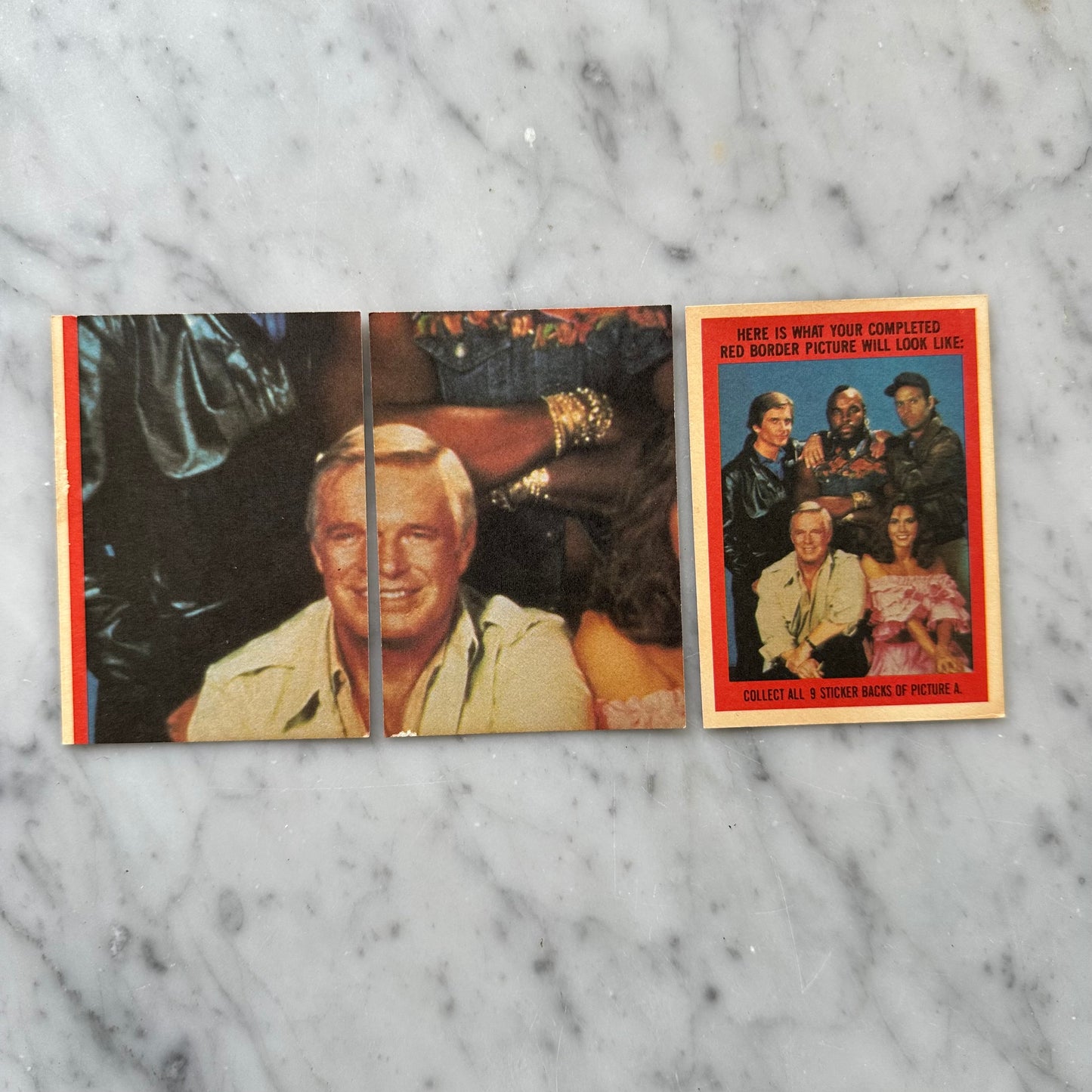 1983 Topps A-Team Trading Cards Stickers-Set of 3