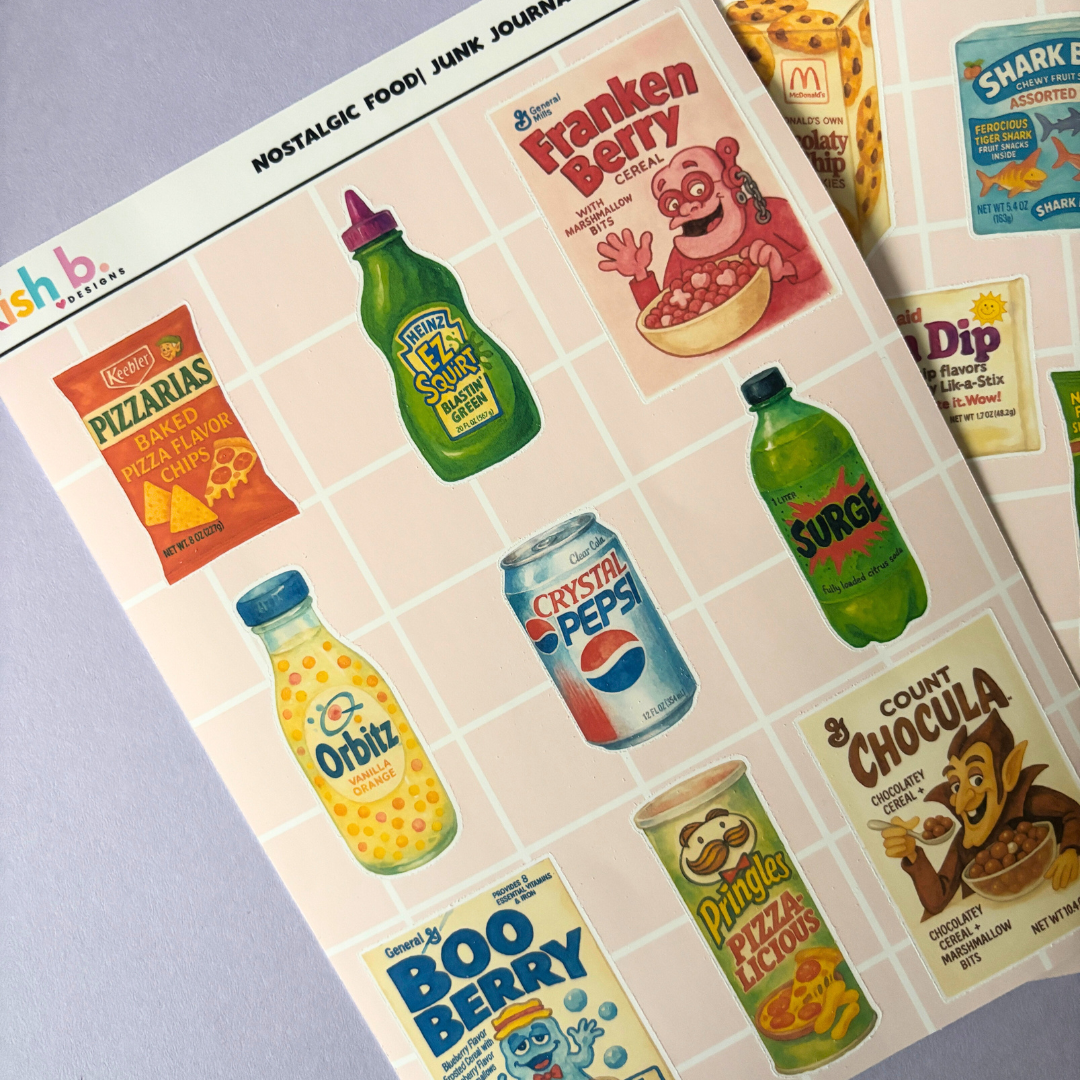 Nostalgic Food |Journal| Sticker Sheet(s)