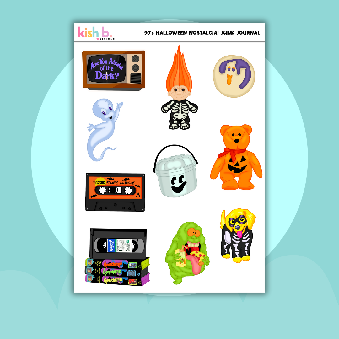 90's Halloween Nostalgia  |Journal| Sticker Sheet