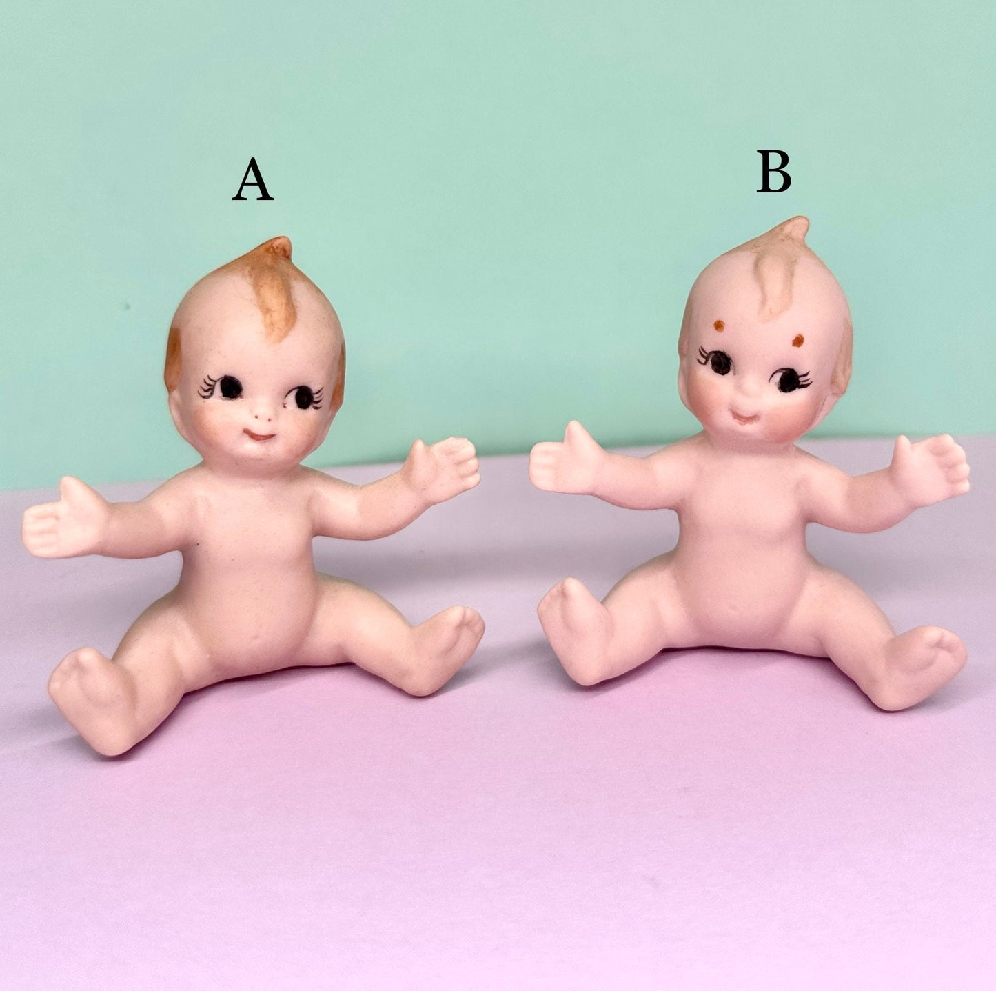 Vintage Ceramic Kewpie Angel Figurine Dolls