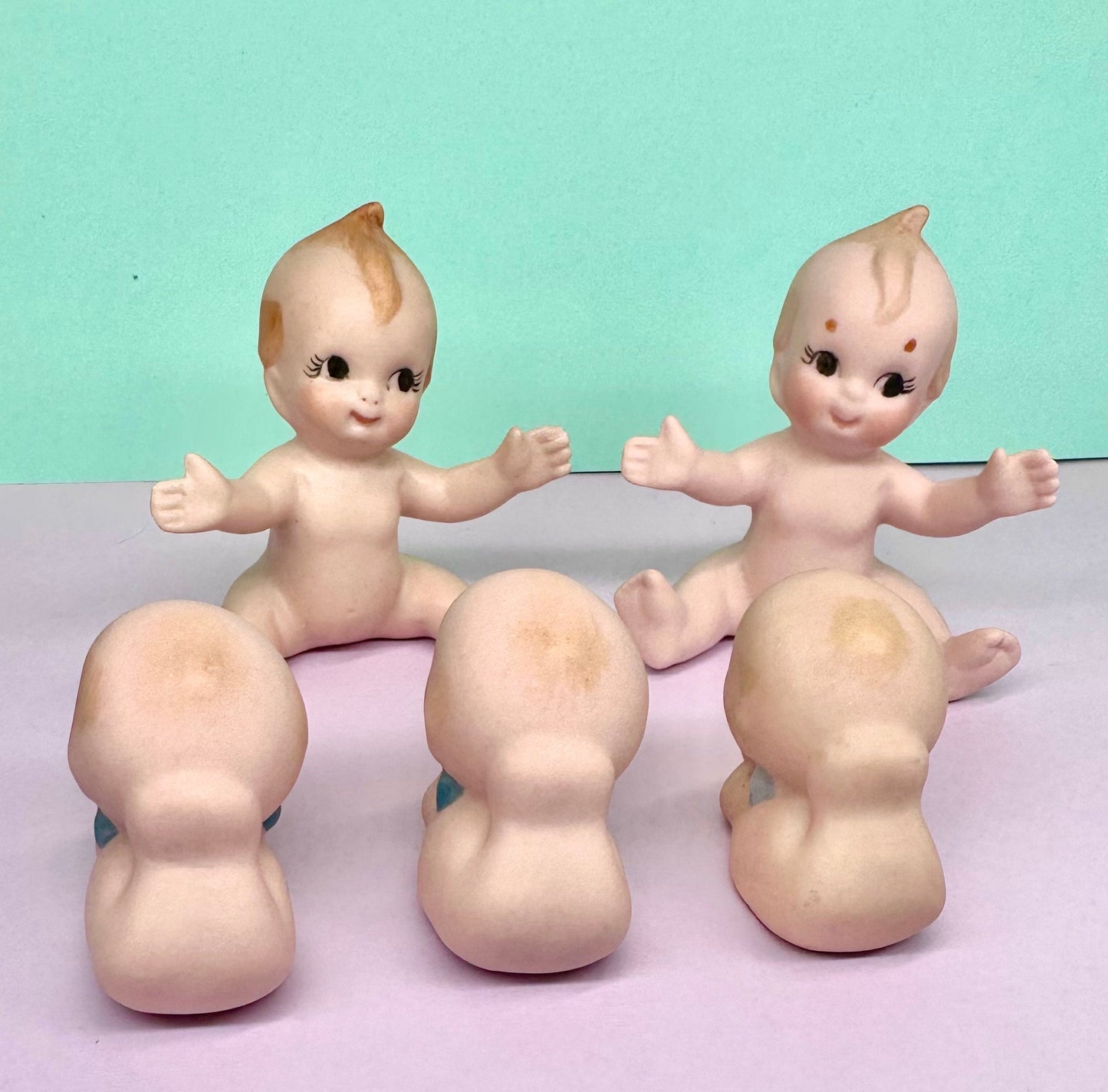 Vintage Ceramic Kewpie Angel Figurine Dolls